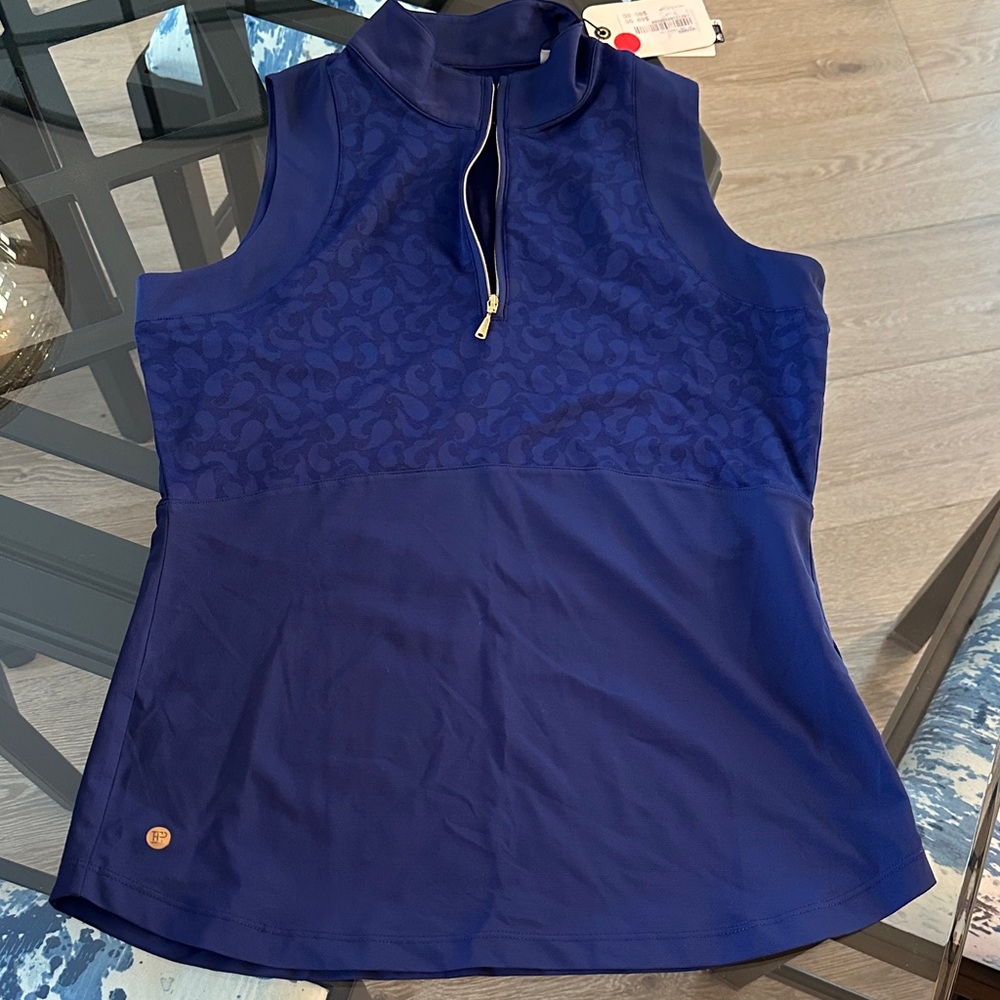 EP New York Golf Cutaway Zip Mock Polo